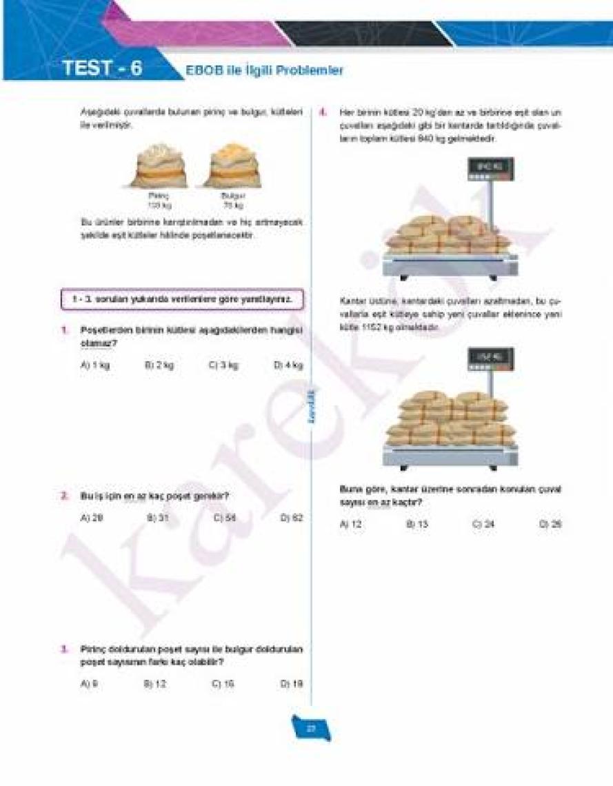 8. Sınıf LGS Matematik Soru Bankası Yni