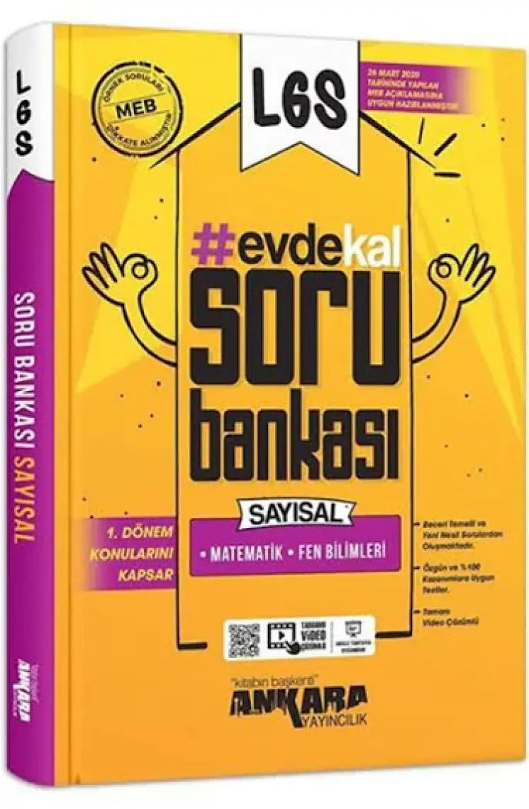 Ankara Yayıncılık LGS 1. Dönem Evde Kal Sayısal Soru Bankası