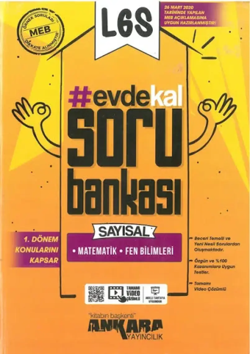 Ankara Yayıncılık LGS 1. Dönem Evde Kal Sayısal Soru Bankası