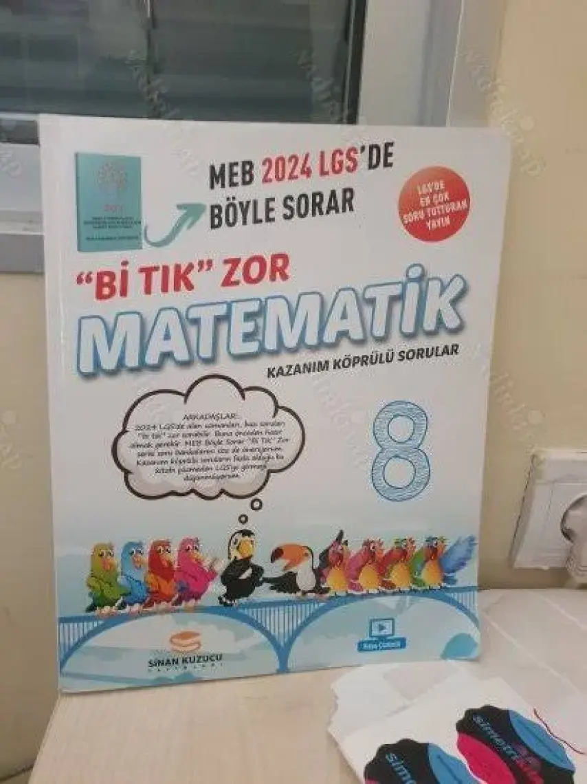 Sinan Kuzucu Yayınları 2024 LGS 8. Sınıf Bi Tık Zor Matematik Soru Bankası