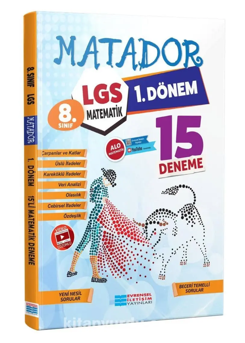Evrensel İletişim Yayınları  LGS  1. Dönem Matematik 15'li Deneme Video Çözümlü