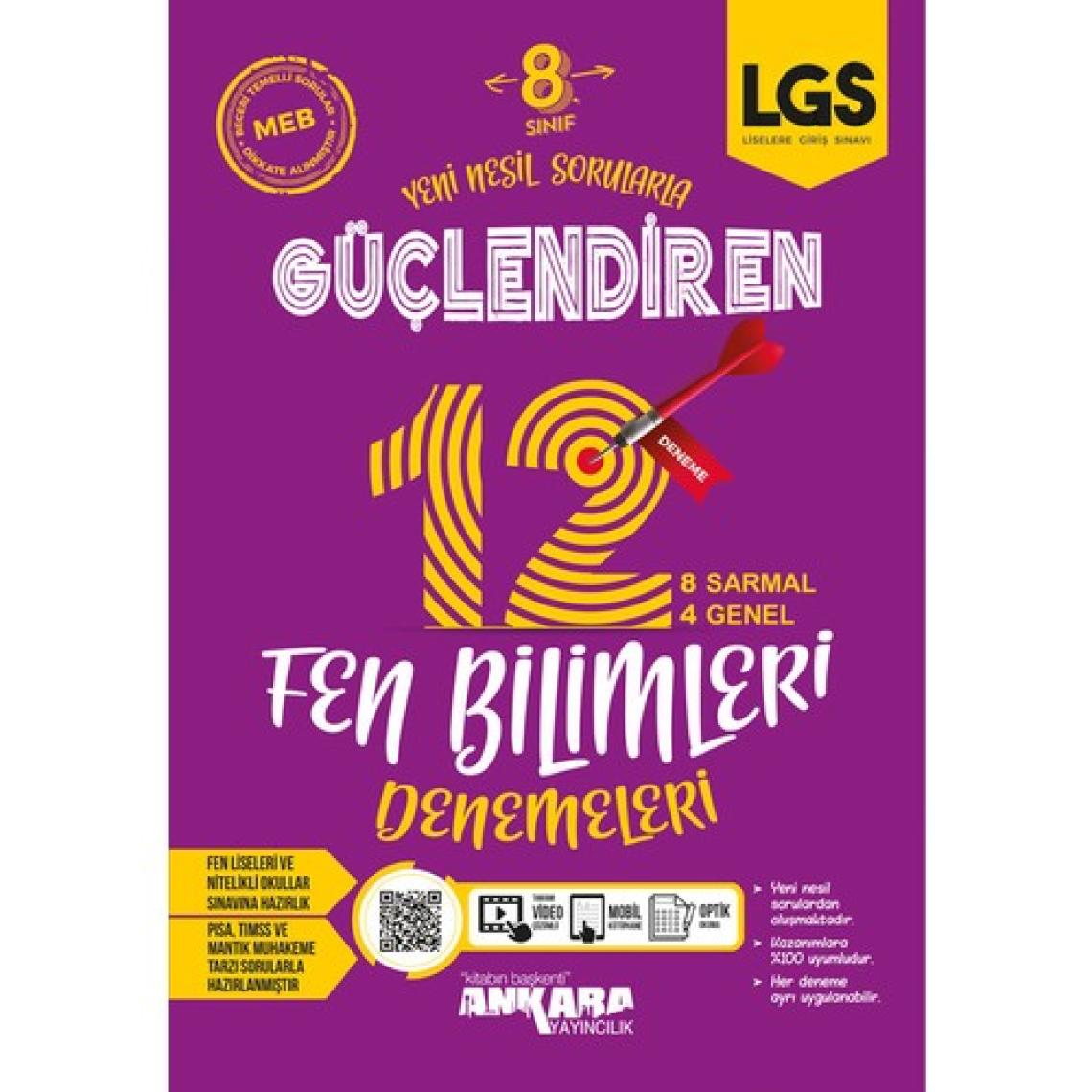Ankara Yayıncılık 8. Sınıf Fen Bilimleri Güçlendiren Denemeleri - 12 Adet