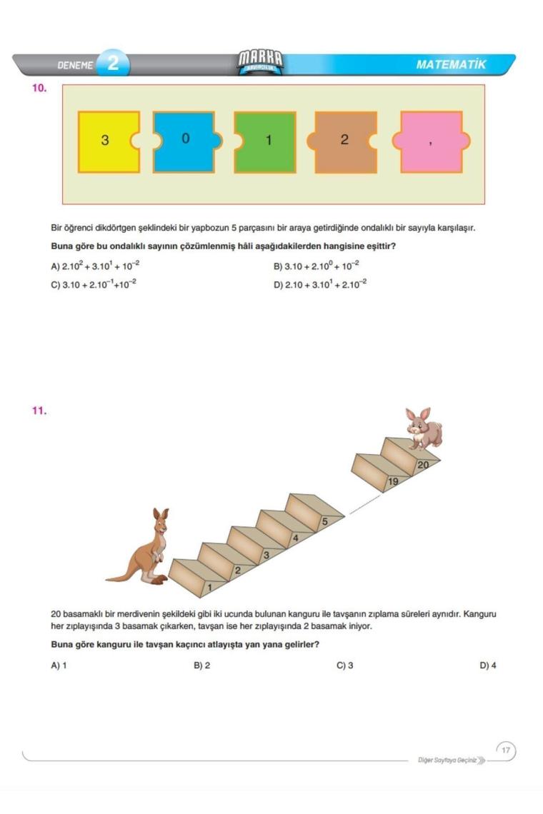 Marka Yayınları 2025 LGS 1. Dönem Konuları Matematik 3 Deneme