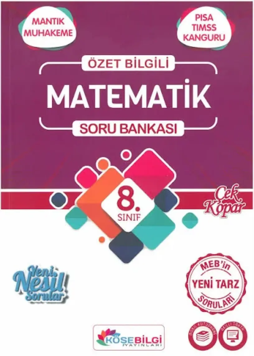 Köşebilgi Yayınları  LGS Özet Bilgili 8.Sınıf Matematik Soru Bankası