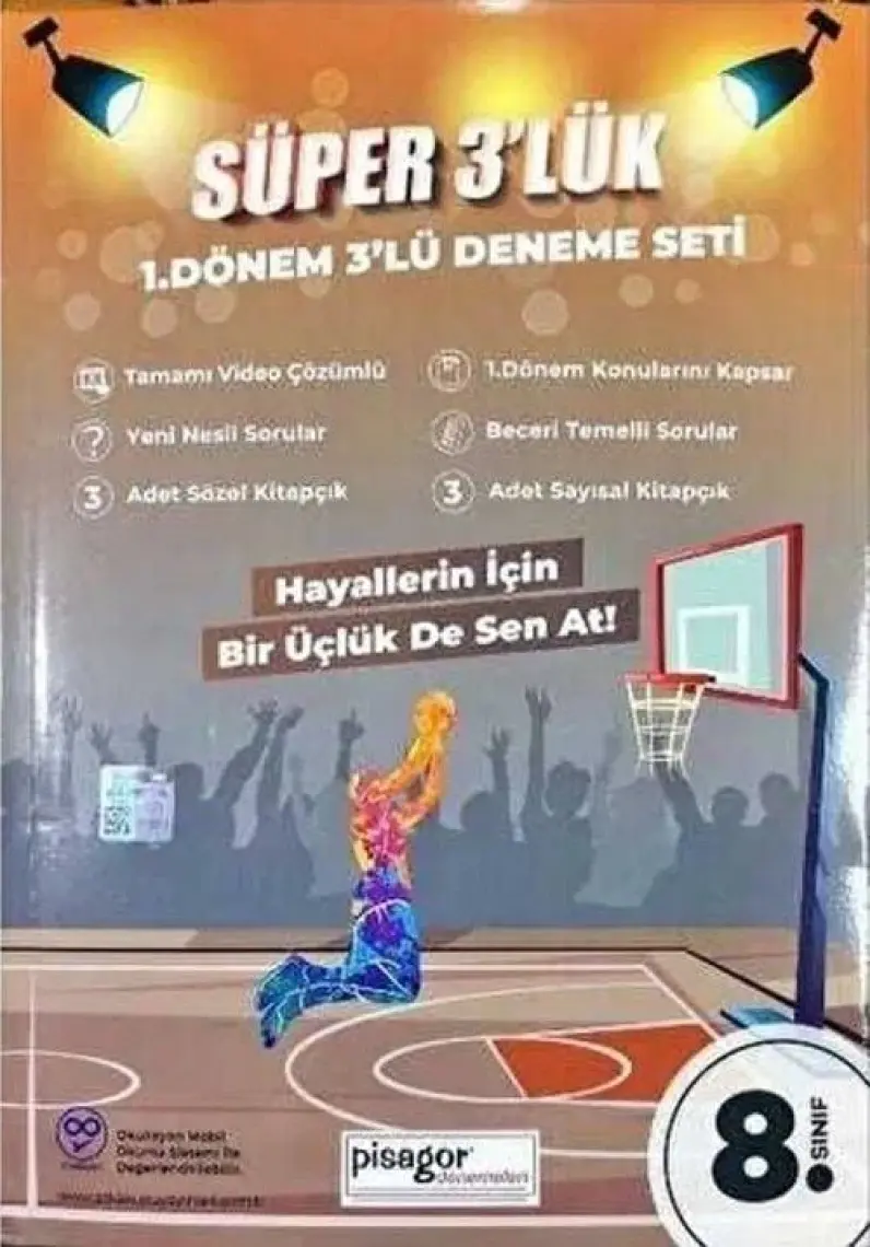 Zeka Küpü Yayınları 8. Sınıf Pisagor Süper 3' Lük 1. Dönem Deneme Seti Zeka Küpü Yayınları