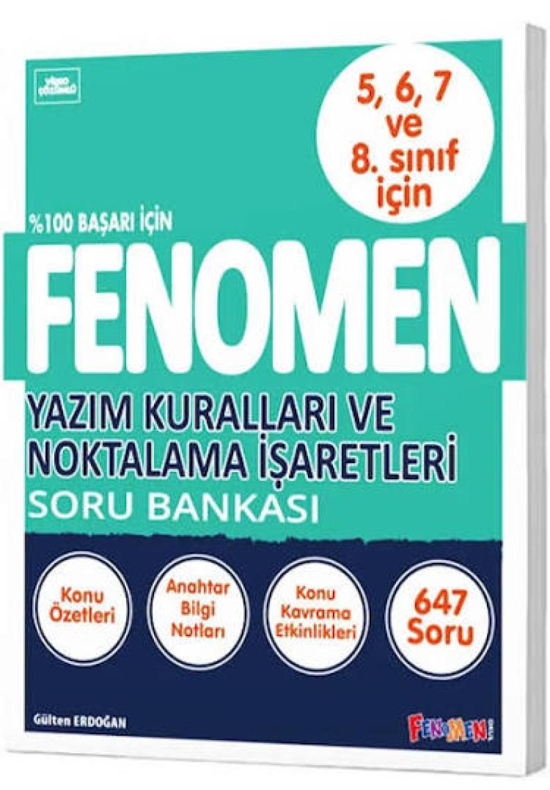 Fenomen Okul 5. 6. 7. Ve 8. Sınıf Yazım Kuralları Ve Noktalama İşaretleri Soru Bankası