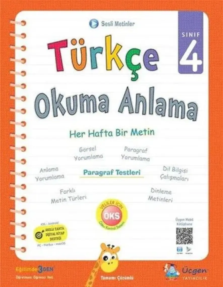 Üçgen Yayıncılık 4. Sınıf Türkçe Okuma Anlama Kitabı