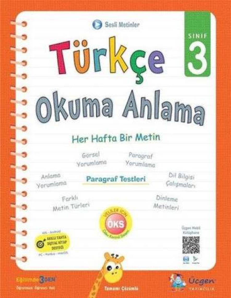 Üçgen Yayıncılık 3. Sınıf Türkçe Okuma Anlama Kitabı