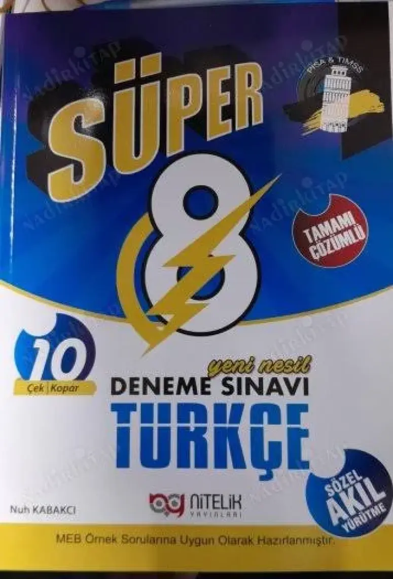 Nitelik Yayınları Süper 8. Sınıf Yeni Nesil Türkçe 10 Deneme Sınavı