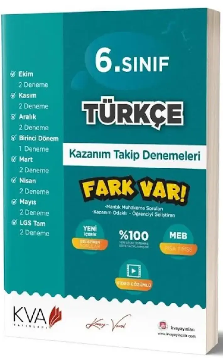 Koray Varol Akademi  6.Sınıf Türkçe Kazanım Takip Denemeleri