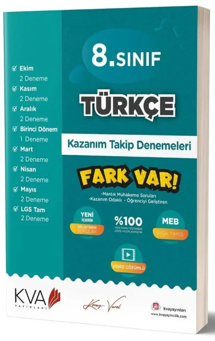 Koray Varol Akademi  8.Sınıf Türkçe Kazanım Takip Denemeleri
