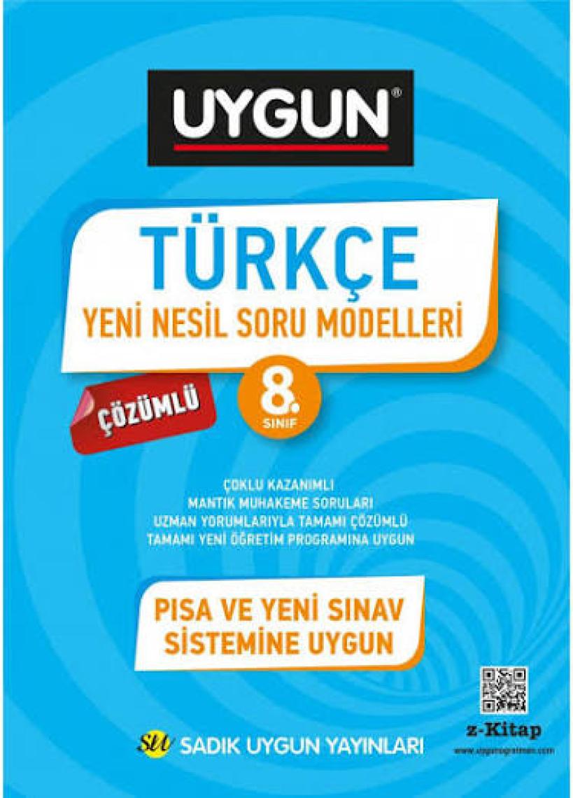 Sadık Uygun Yayınları 8. Sınıf Türkçe Yeni Nesil Soru Modelleri