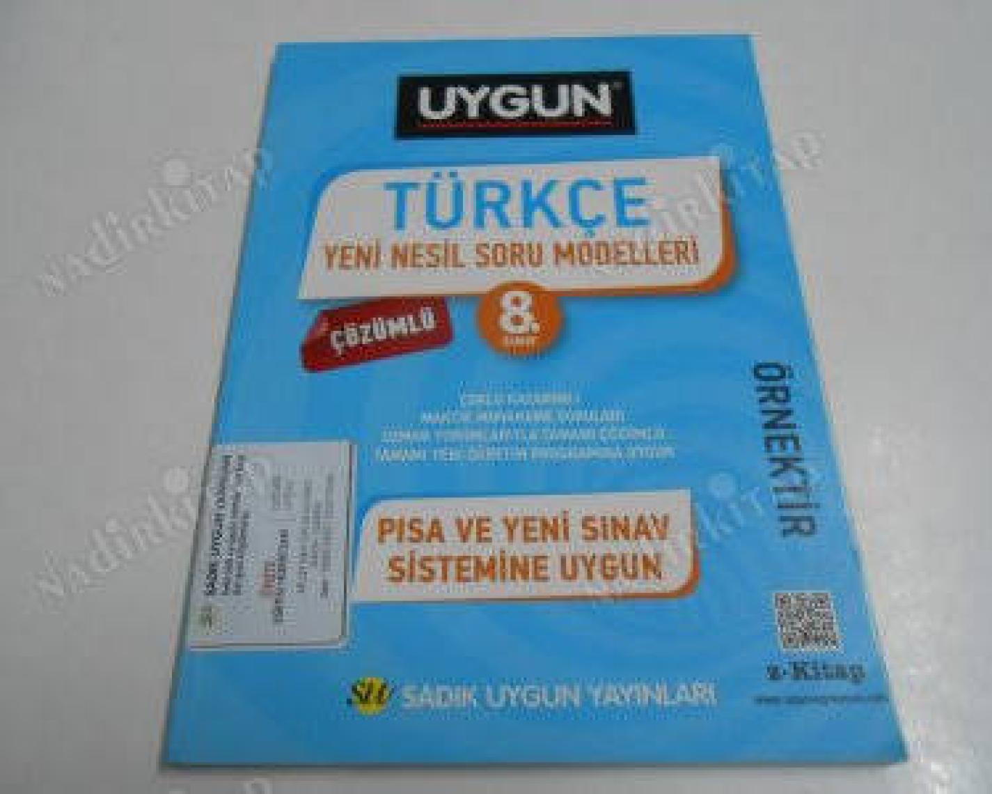 Sadık Uygun Yayınları 8. Sınıf Türkçe Yeni Nesil Soru Modelleri