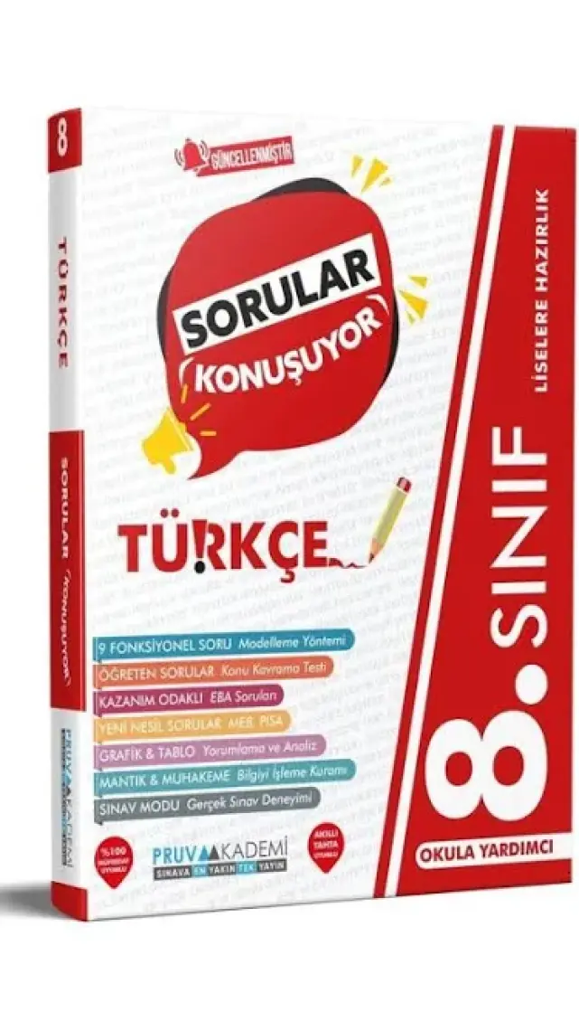 Pruva Akademi 8. Sınıf Türkçe Sorular Konuşuyor Soru Bankası