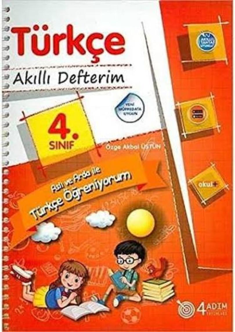 4 Adım Yayınları 4 Adım 4. Sınıf Türkçe Akıllı Defterim