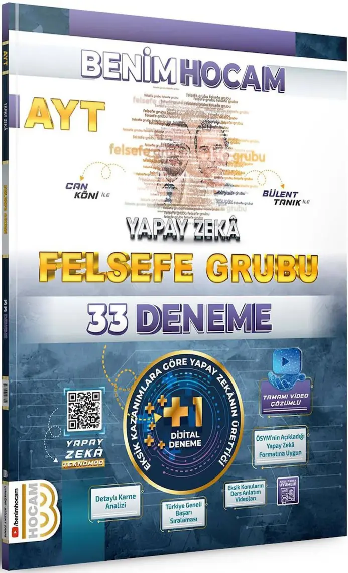 Benim Hocam Yayınları 2024 AYT Yapay Zeka Felsefe Grubu 33 Deneme