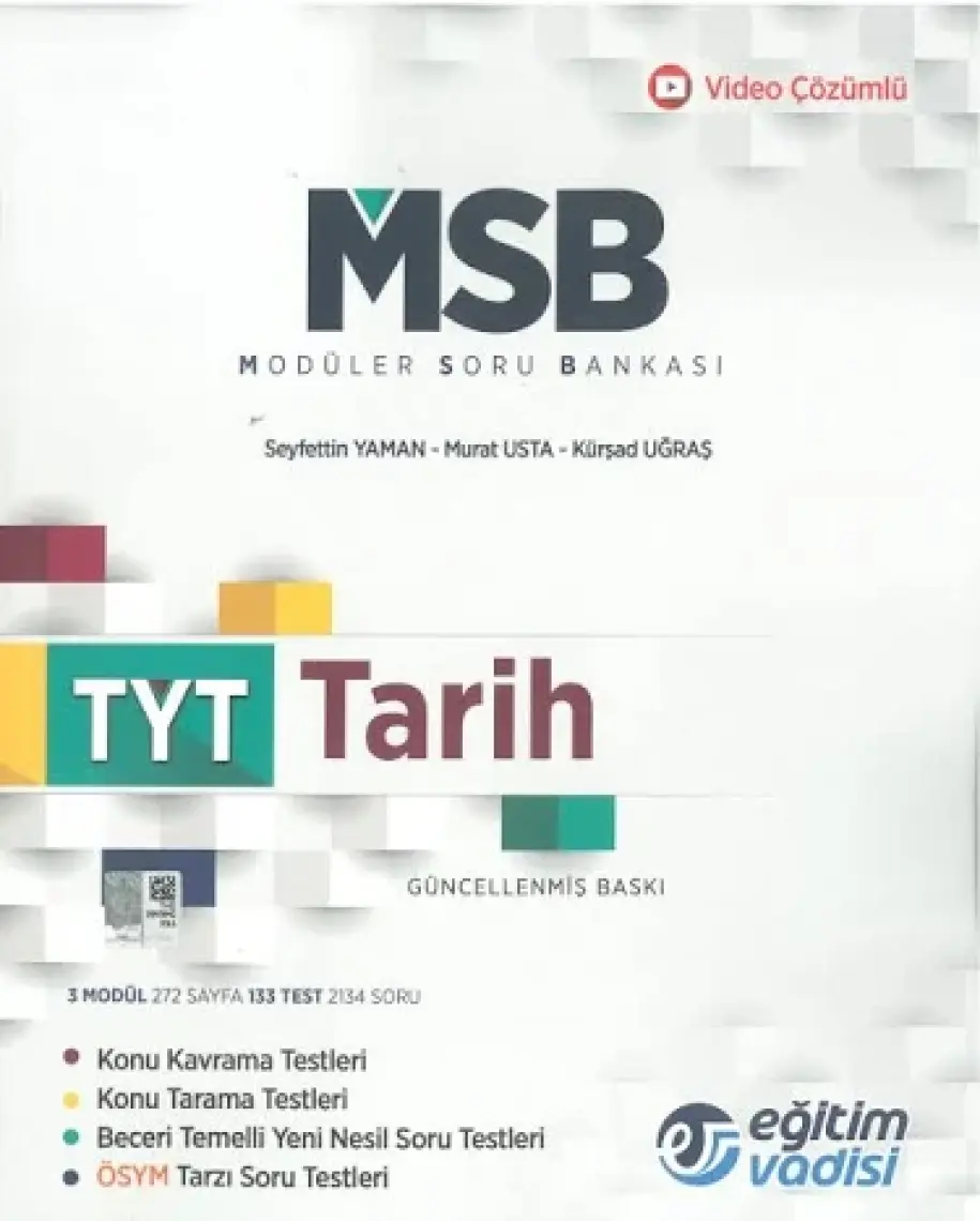 Eğitim Vadisi Yayınları TYT Tarih Modüler Soru Bankası Video Çözümlü