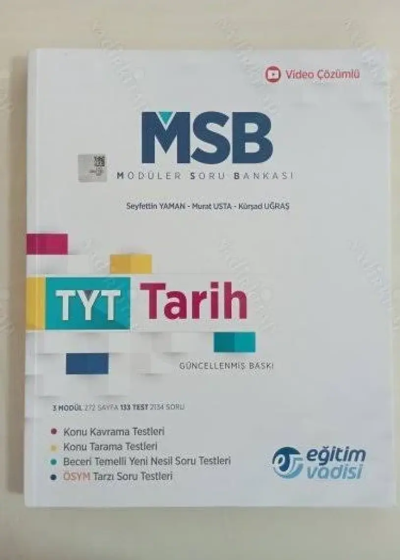 Eğitim Vadisi Yayınları TYT Tarih Modüler Soru Bankası Video Çözümlü