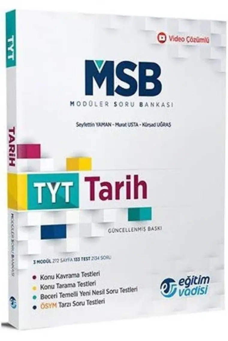 Eğitim Vadisi Yayınları TYT Tarih Modüler Soru Bankası Video Çözümlü