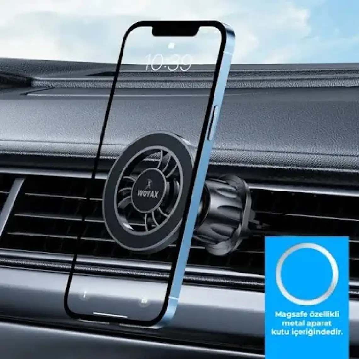 Woyax By Deji Güçlü Mıknatıslı Kancalı Araç Içi Telefon Tutucu - Magsafe iPhone Uyumlu Havalandırma Için