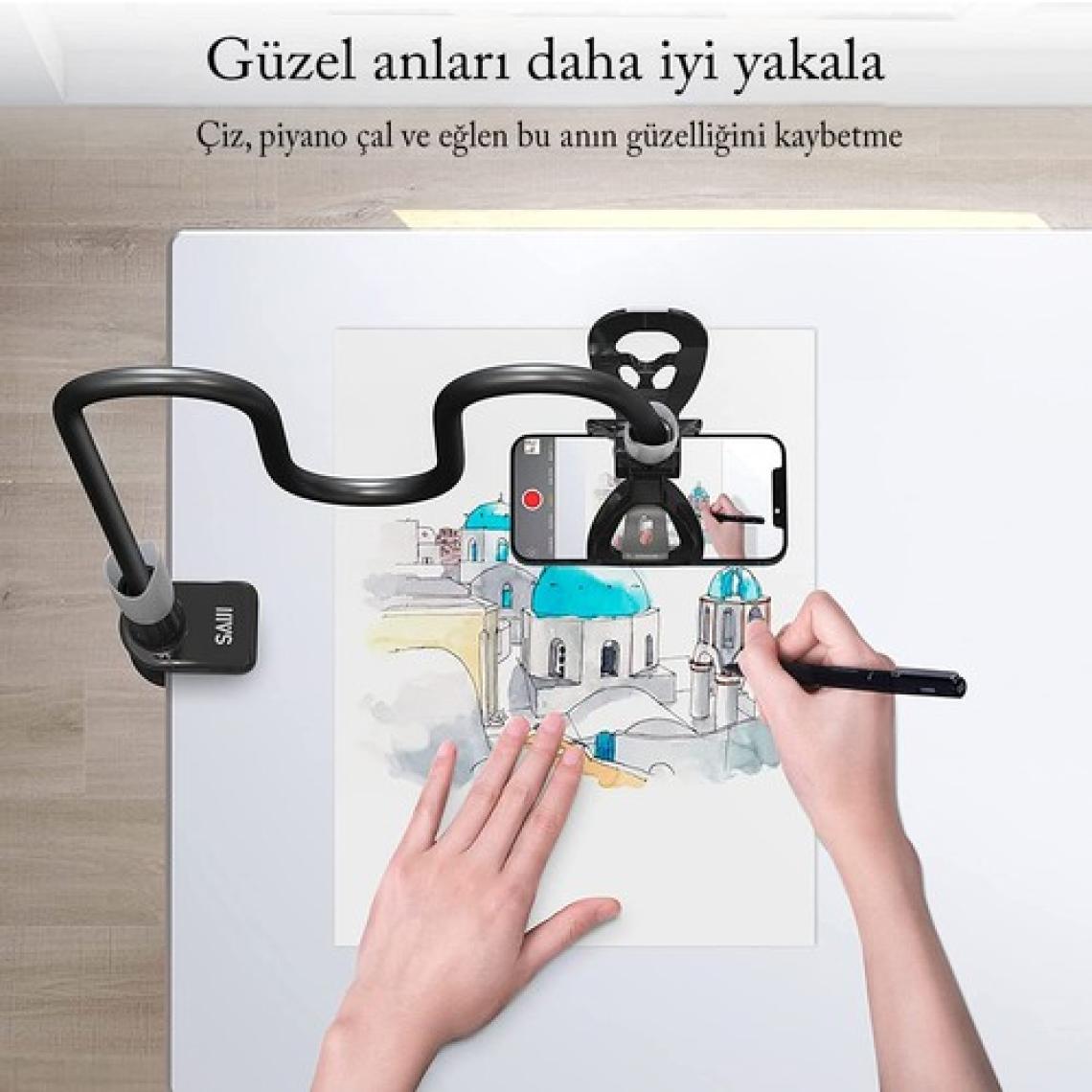 Bix Saiji Ivy Esnek Siyah Telefon Tutucu