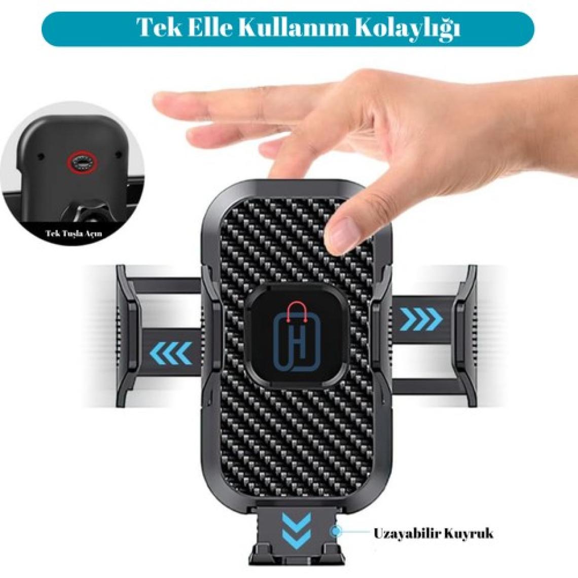 Hb-01 Otomatik Klipsli Araba Telefon Tutucu Ayarlanabilir Cam Ve Torpido Için Yüksek Kalite Tutucu