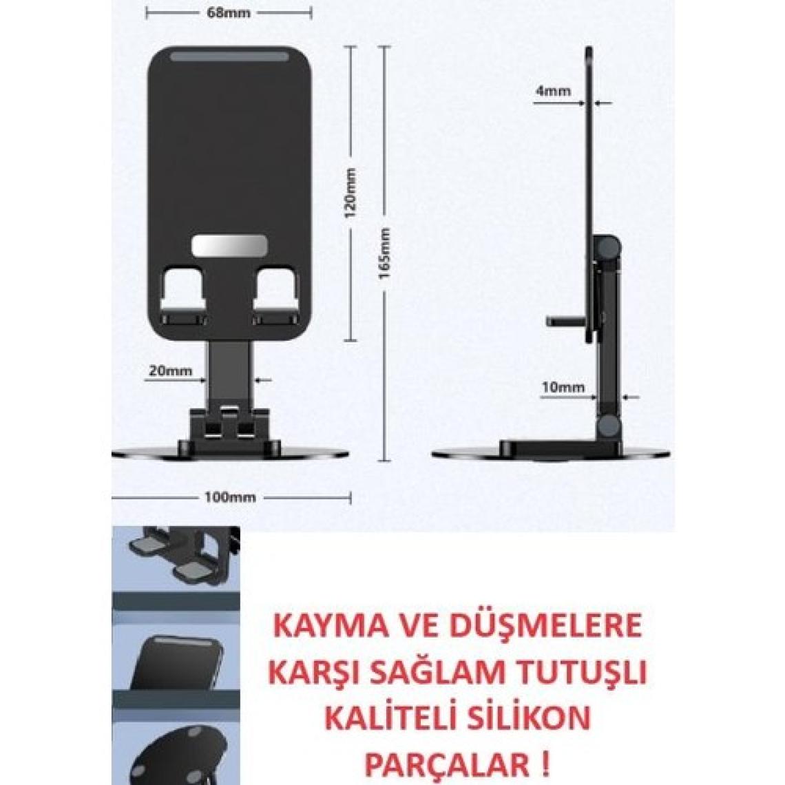 Telefon Tutucu Katlanabilir Tablet Tutucu Masa Üstü Şarj Standı Metal Telefon Tutacağı