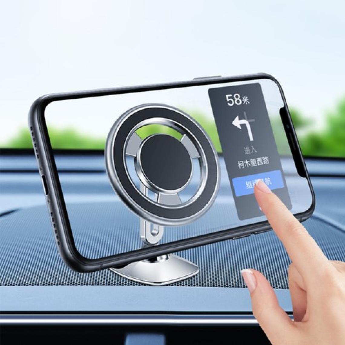 Wiwu Araç Içi Telefon Tutucu Wiwu CH027 360 Derece Dönebilen Düz Zemin Versiyon Güçlü Manyetik Tutucu