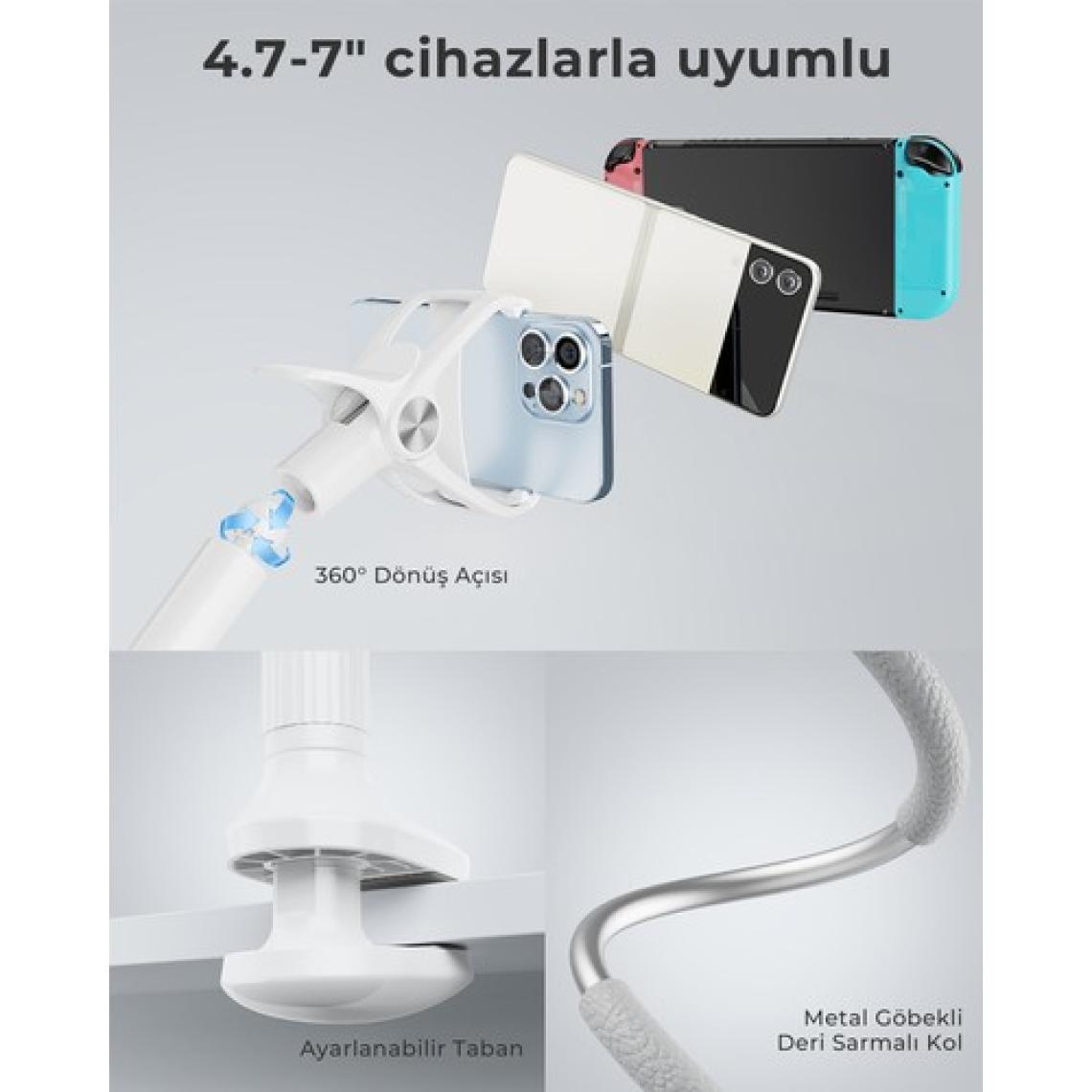 Bix Saıjı Ivy-95 Akrobat Esnek Telefon Tutucu Uzunluğu 38.6” Esnek Deri Kol Cep Telefonu Montaj Standı