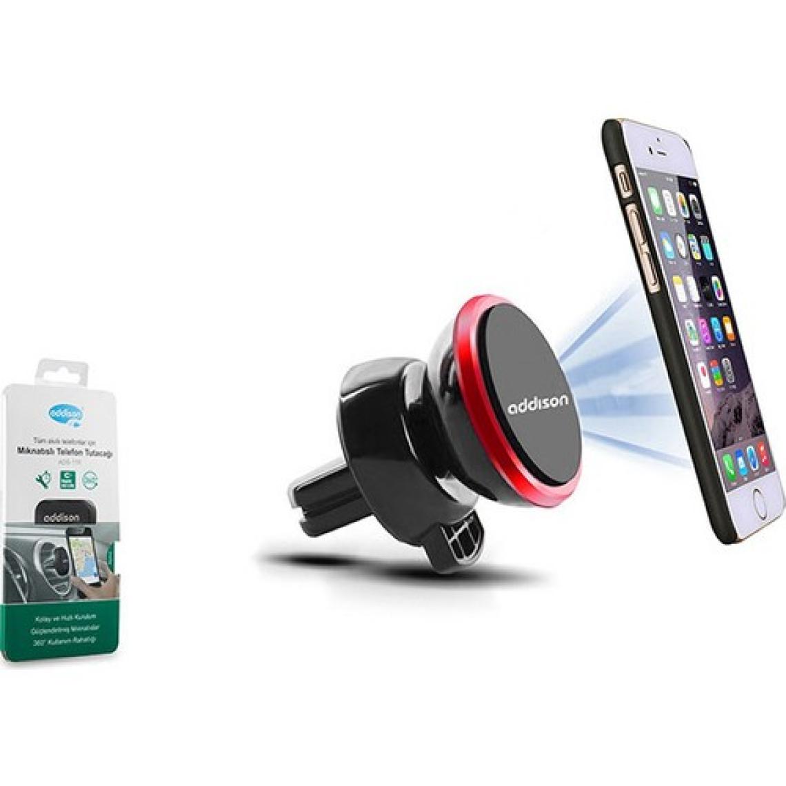 Addison ADS-118 Siyah/Kırmızı Mıknatıs 360 Derece Mini Araç Telefon Tutucu
