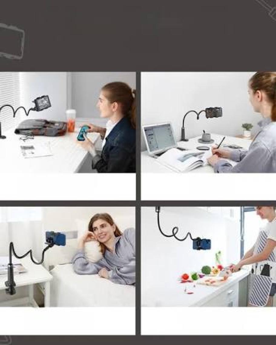 Ugreen Flexible Esnek Yatak Masa Telefon Tutucu, Siyah - 80906