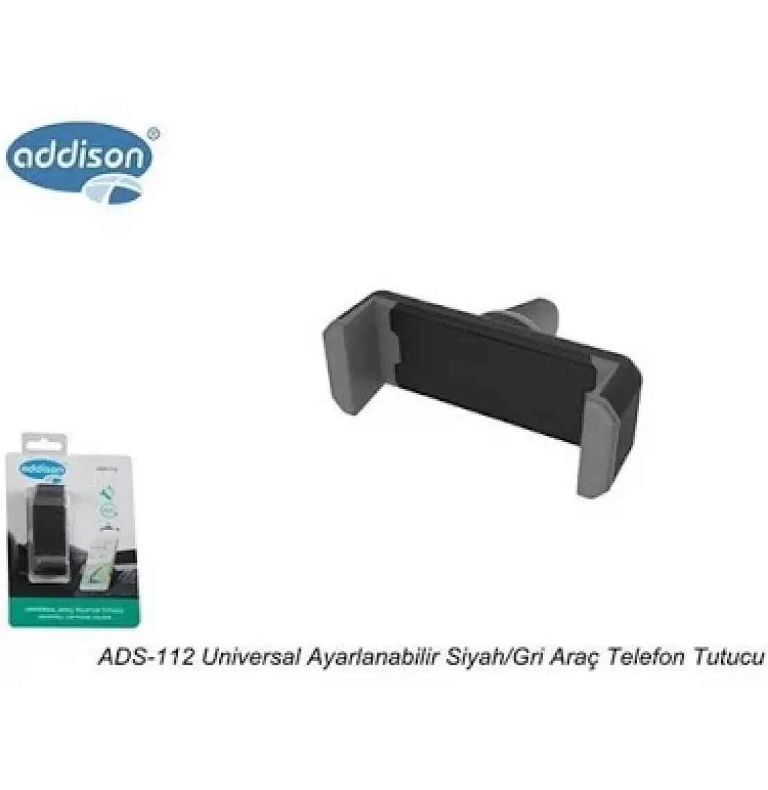 Addison ADS-112 Universal Ayarlanabilir Siyah/Gri Araç Telefon Tutucu