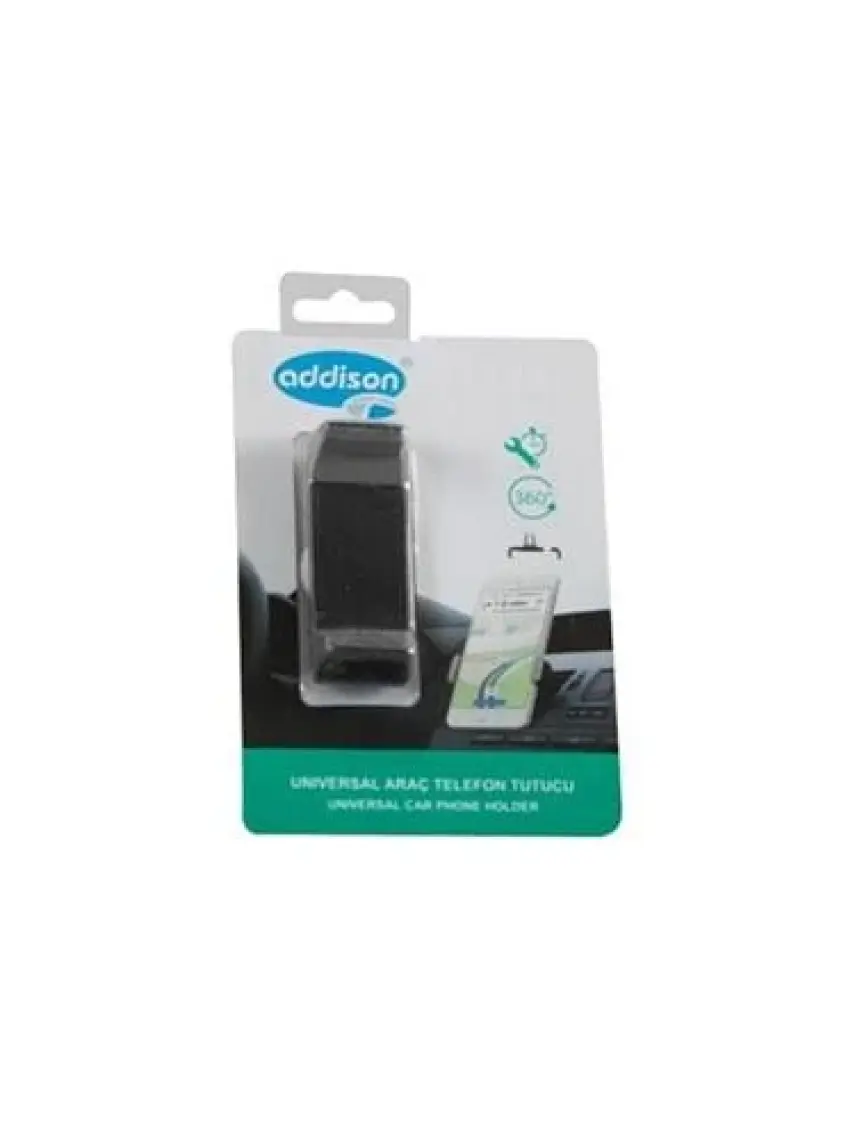 Addison ADS-112 Universal Ayarlanabilir Siyah/Gri Araç Telefon Tutucu