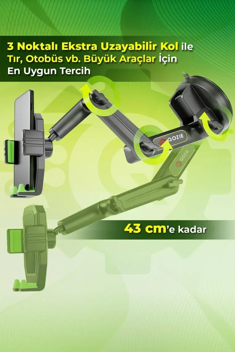 Qozie Tır/otobüs/kamyon Büyük Araç Uzayabilir Telefon Tutucu
