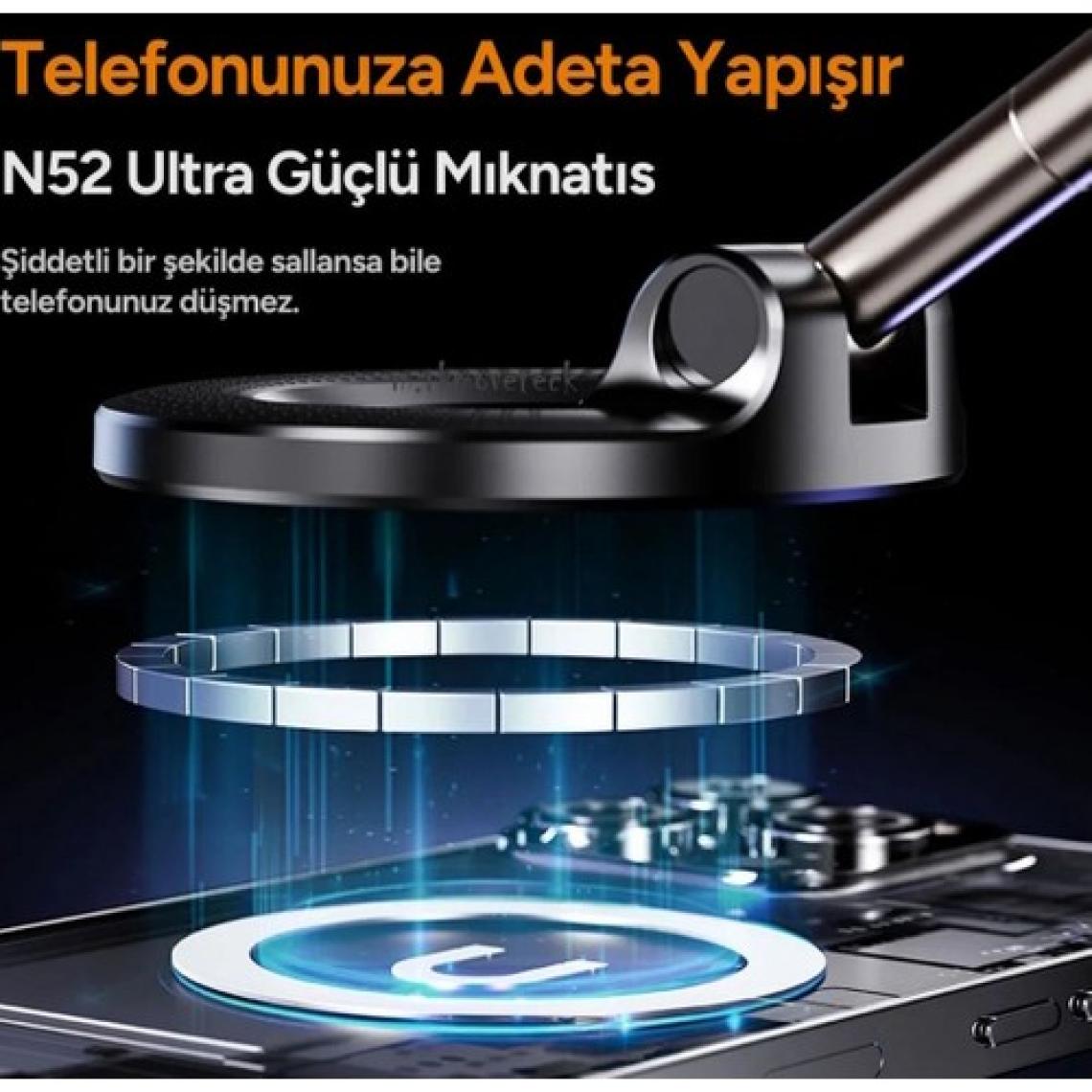 M.tk moveteck Magsafe Telefon Tutucu Tüm Yüzeylerle Uyumlu Vakumlu Sökülebilir 360 Oynar Başlıklı Üniversal Telefon Tutucu K007