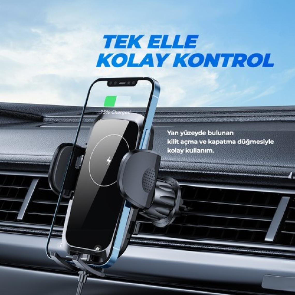 Woyax By Deji Kablosuz Şarjlı Kancalı Araç Içi Telefon Tutucu 15W - Havalandırma Araba Telefon Tutacağı