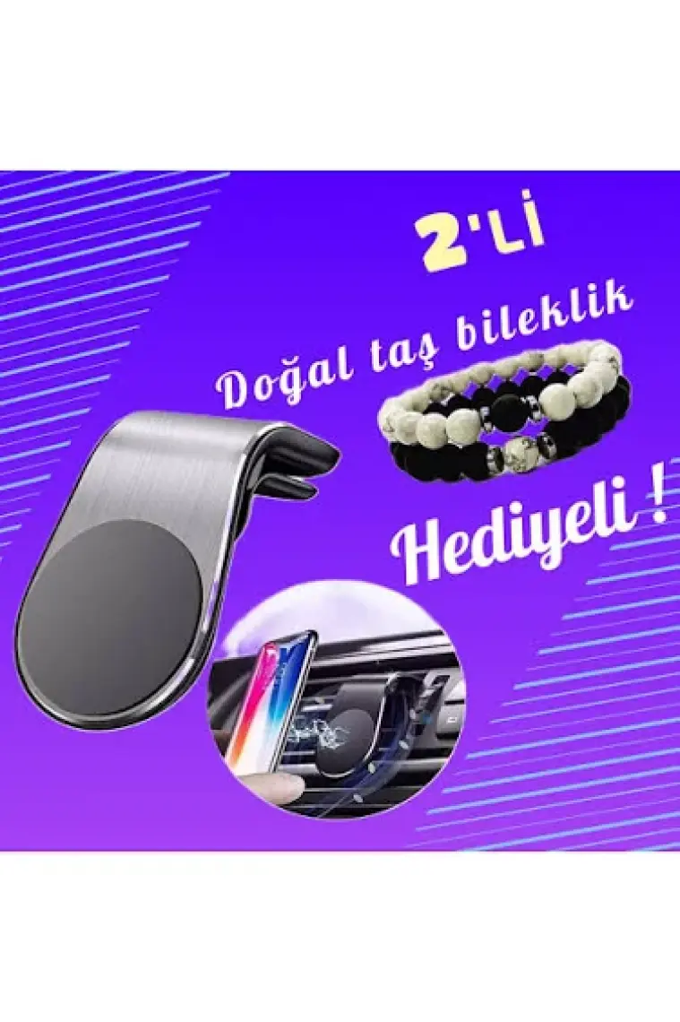 Baskudam Polygold Mıknatıslı Siyah Araç Içi Telefon Tutucu