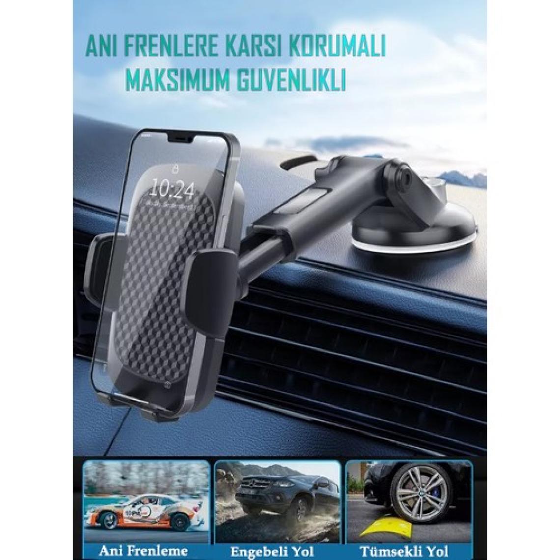 Batcell Araba Araç İçi Uzayan Ayarlanabilir Vantuzlu Telefon Tutucu Cam ve Torpido İçin