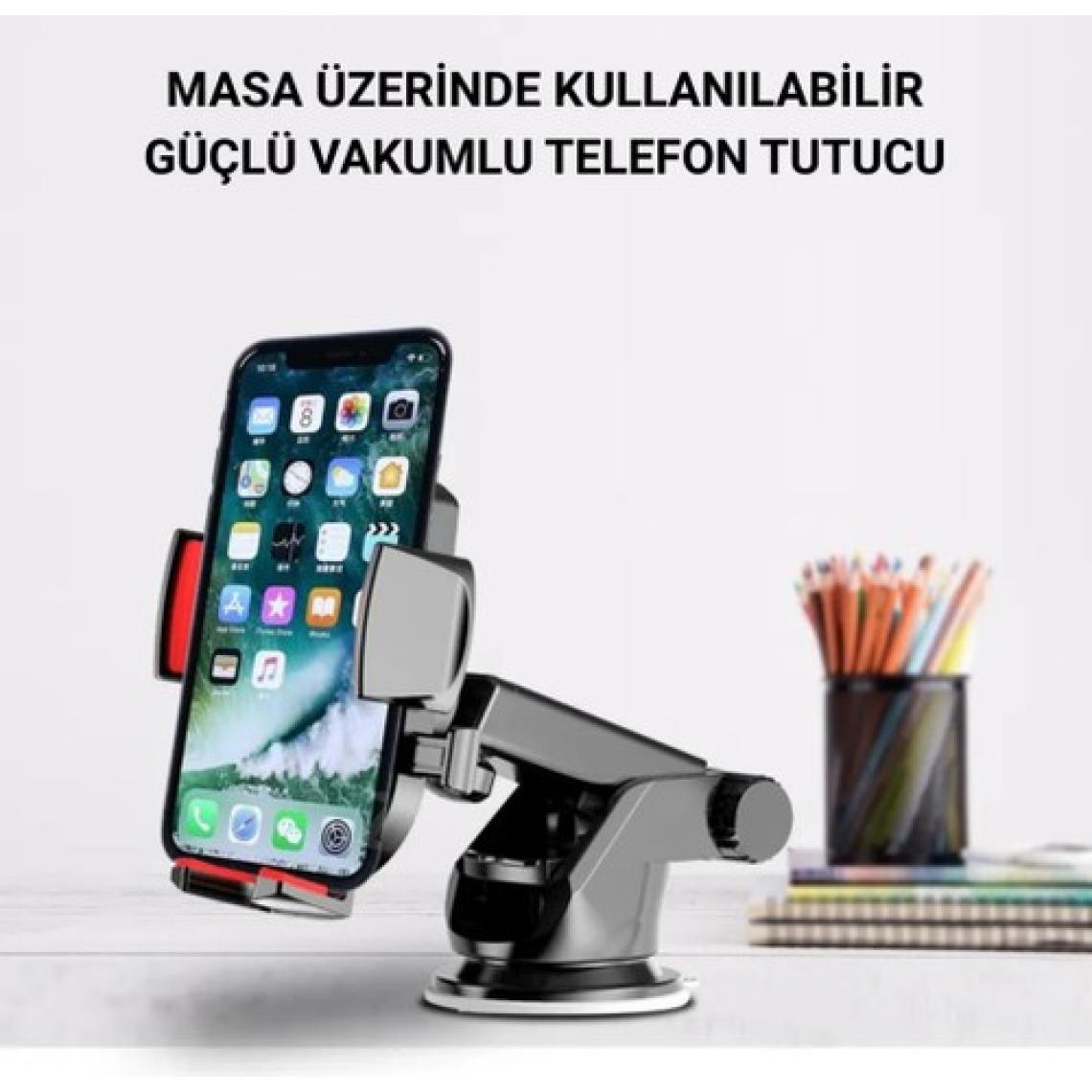 Polham Güçlü Vantuzlu Araç Içi Cam ve Torpido Üstü Telefon Tutucu, Uzayabilen, Ergonomik 360 Derece Dönebilen