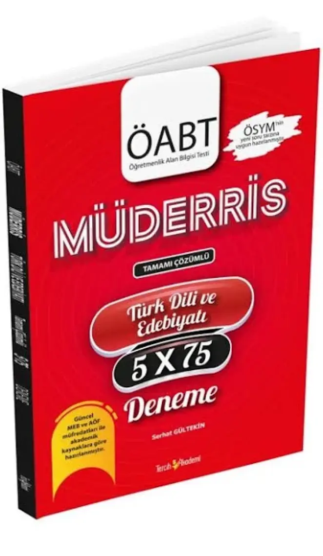 Tercih Akademi Öabt 2020 Müderris Türk Dili ve Edebiyatı 5 x 75 Tamamı Çözümlü Deneme