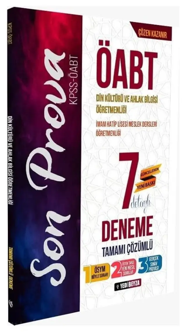 Yedi Beyza Yayınları Öabt 2020  Din Kültürü ve Ahlak Bilgisi 7 Detaylı Çözümlü Deneme