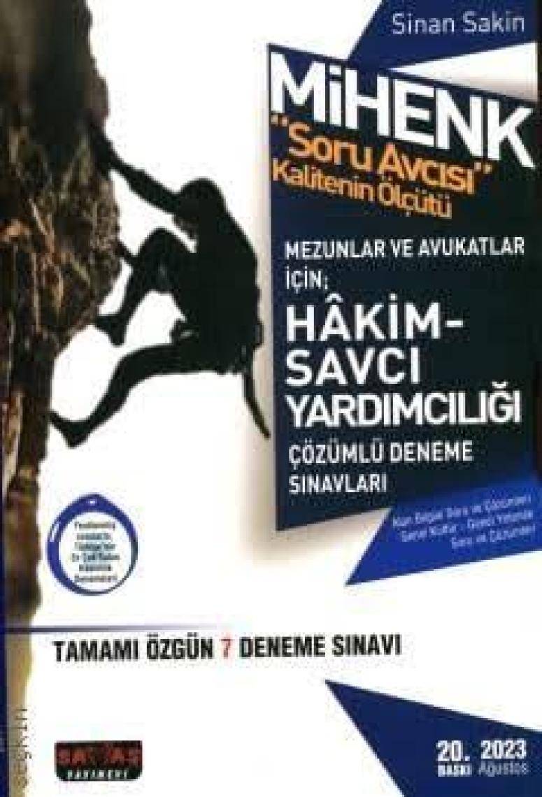 Savaş Yayınevi Mihenk Soru Avcısı Adli Hakimlik 7 Deneme