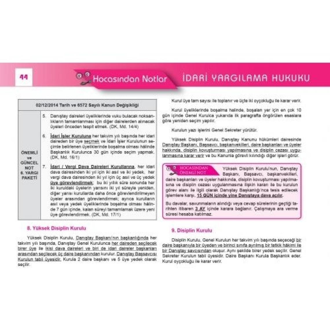 Savaş Yayınevi Idari Yargılama Hukuku Hocasından Ders Notları