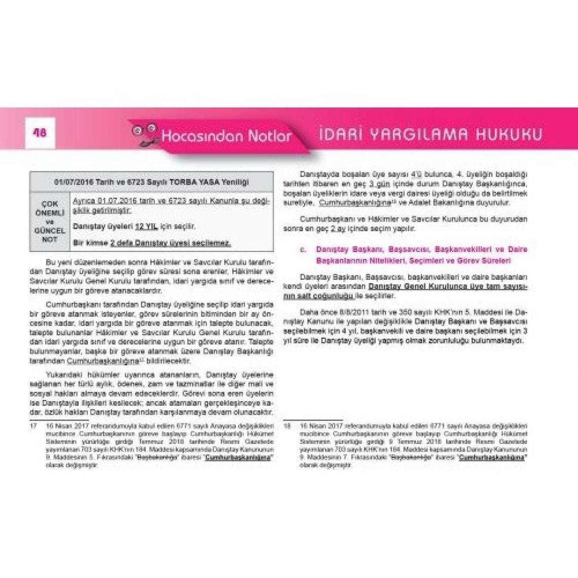 Savaş Yayınevi Idari Yargılama Hukuku Hocasından Ders Notları