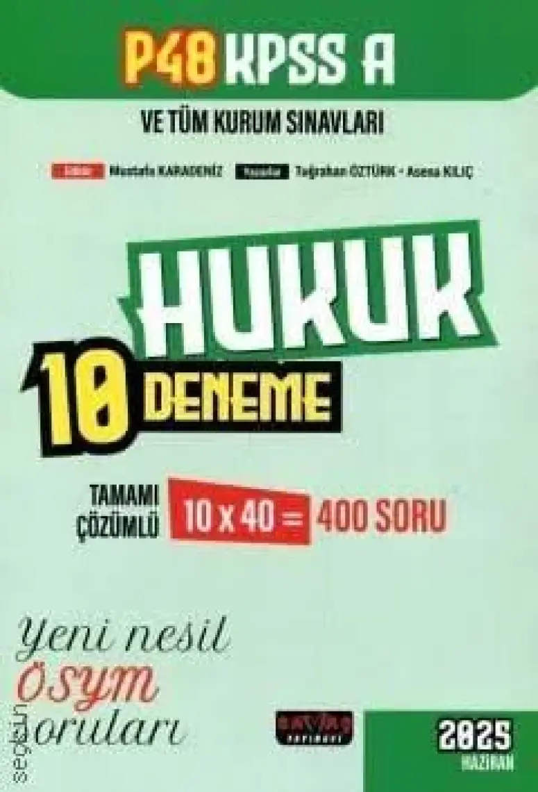 P48 Kpss A Grubu Hukuk 10 Deneme Tamamı Çözümlü Savaş Yayınları 2025