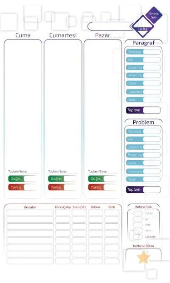 Plango Planlama Defteri TYT - AYT - LGS - KPSS Sınav Planlama Defteri