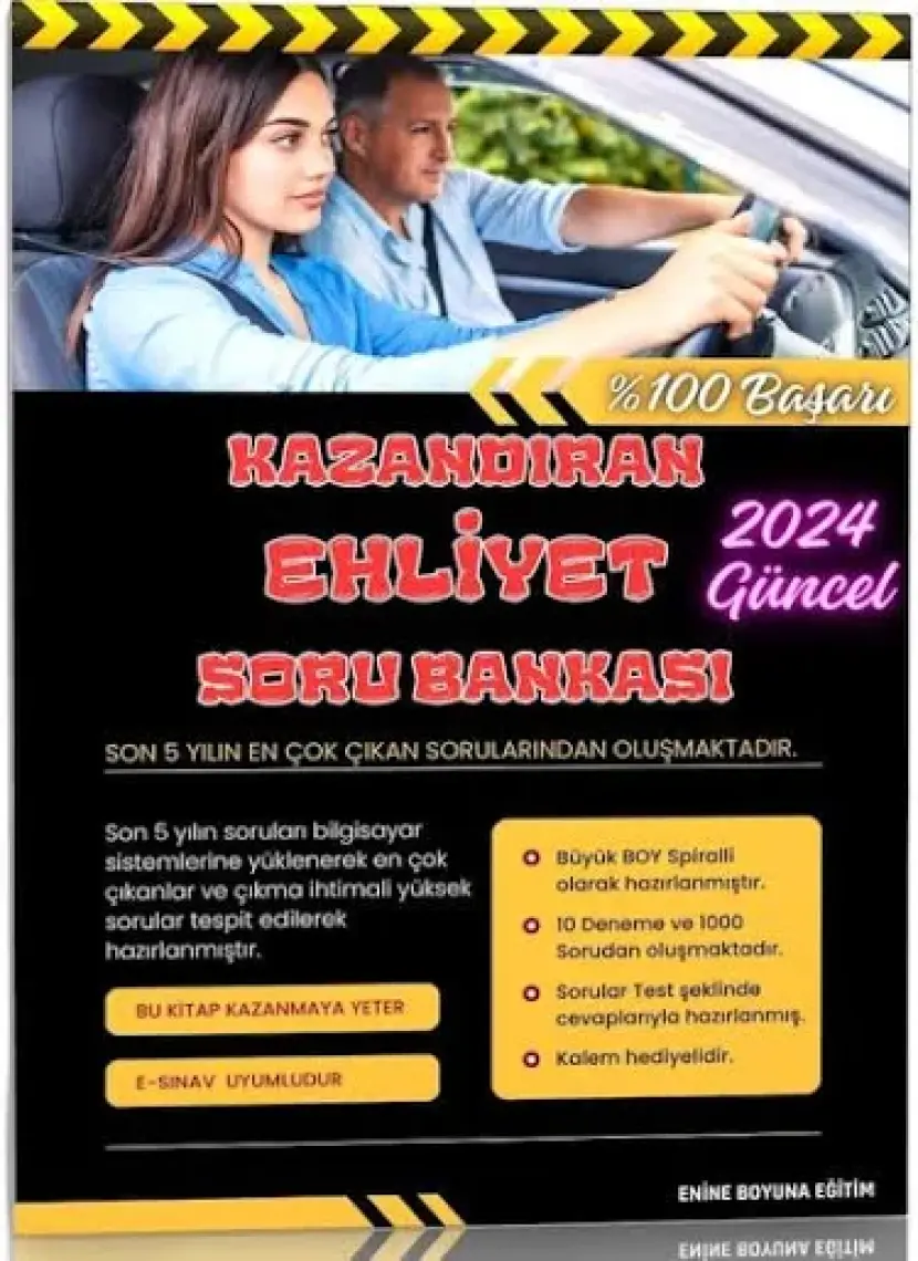 Enine Boyuna Eğitim En Çok Çıkan Ehliyet Soruları (1000 Soru)