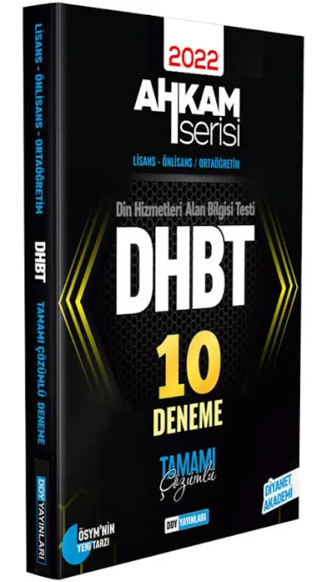 Ddy Yayınları DHBT 2020 Ahkam Serisi Tüm Adaylar Tamamı Çözümlü 10 Deneme