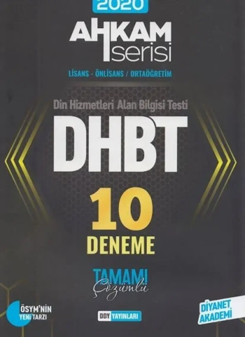 Ddy Yayınları DHBT 2020 Ahkam Serisi Tüm Adaylar Tamamı Çözümlü 10 Deneme