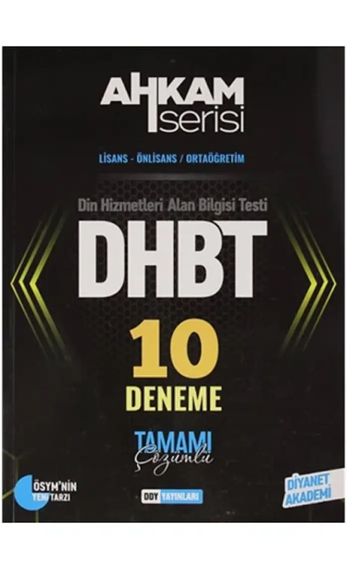 Ddy Yayınları DHBT 2020 Ahkam Serisi Tüm Adaylar Tamamı Çözümlü 10 Deneme
